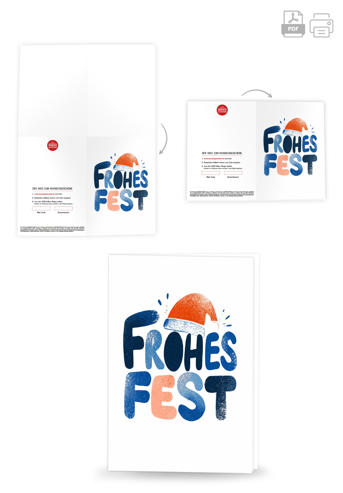 Frohes Fest - Schriftzug mit Mütze