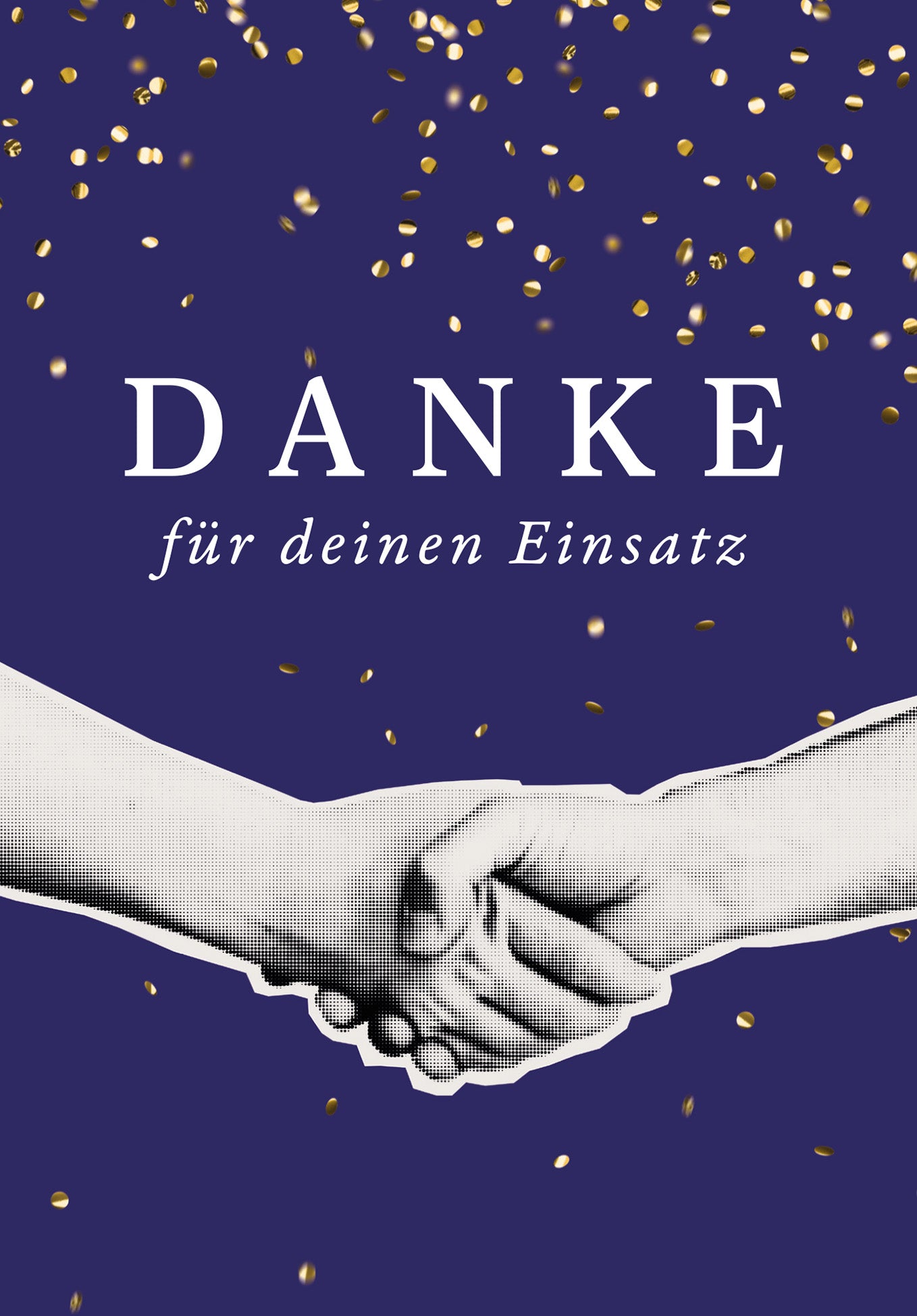 Danke für deinen Einsatz - Handschlag Blau