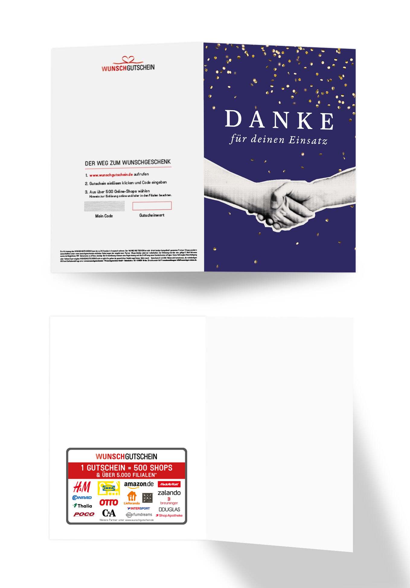 Danke für deinen Einsatz - Handschlag Blau