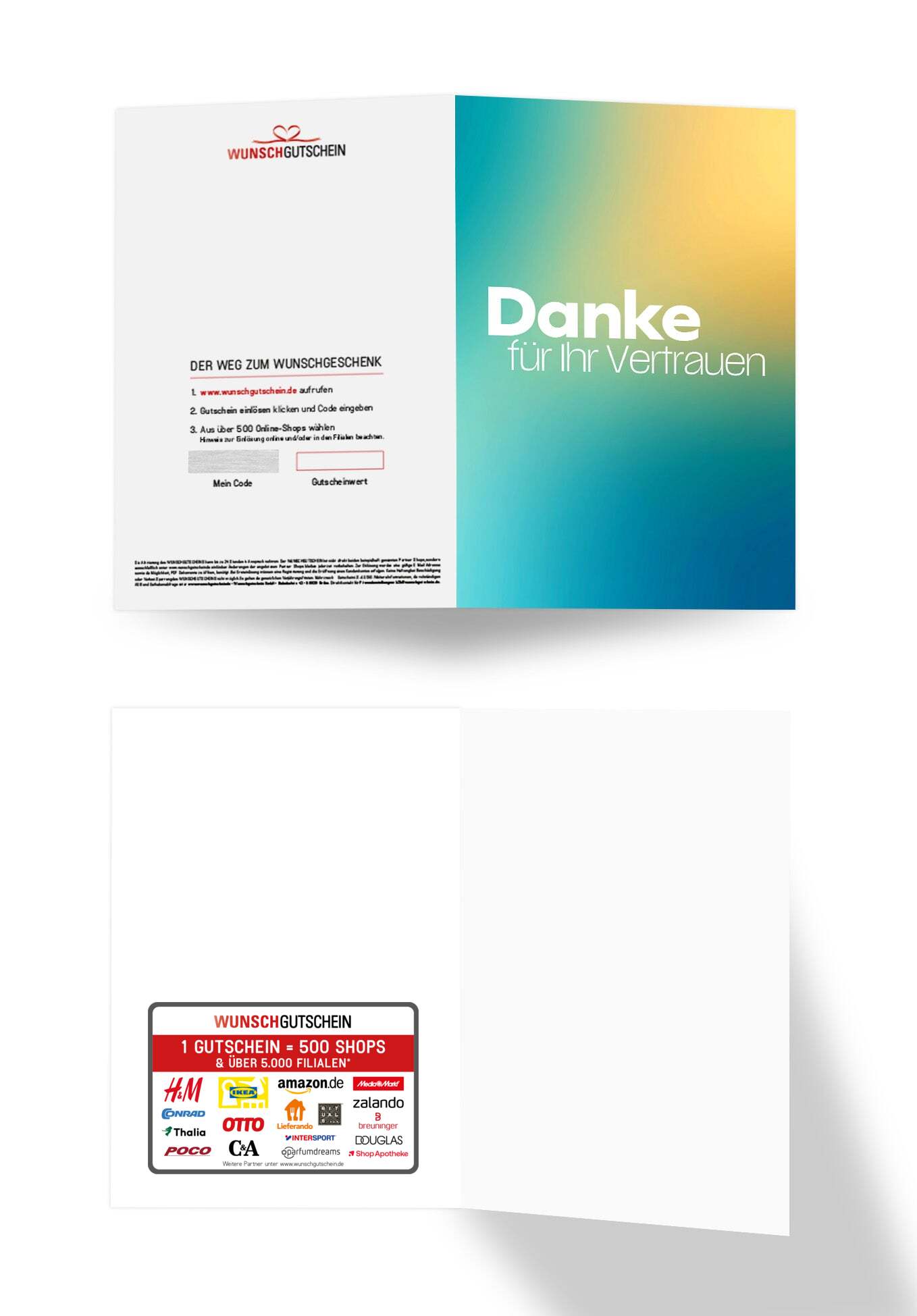 Danke Vertrauen - Türkis Gelb