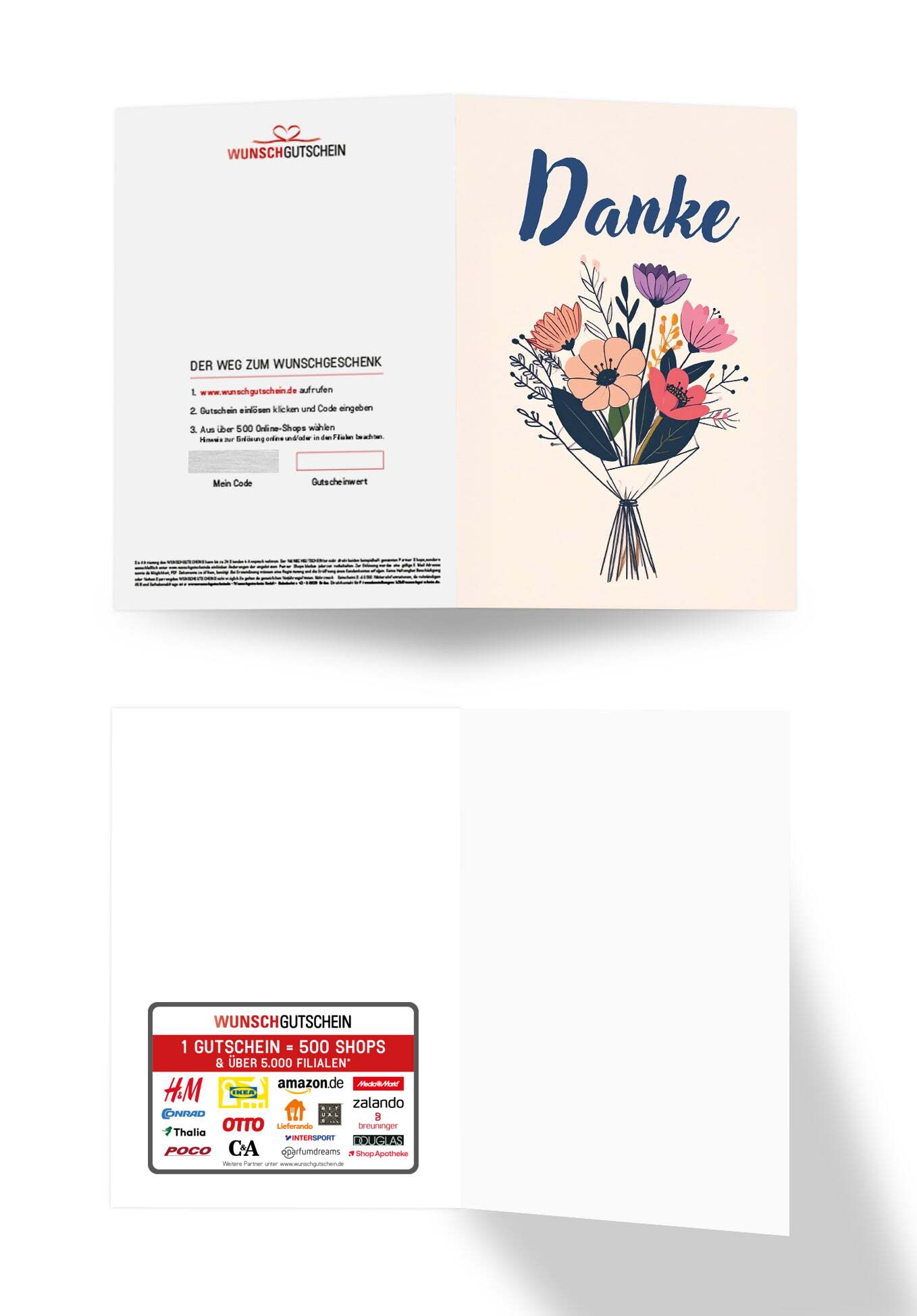 Danke - Blumenstrauß Beige