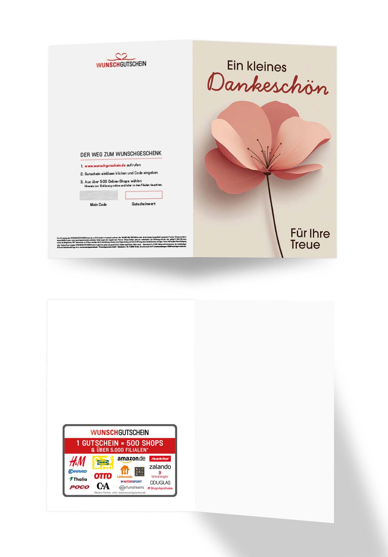 Dankeschön für Ihre Treue - Blume Beige