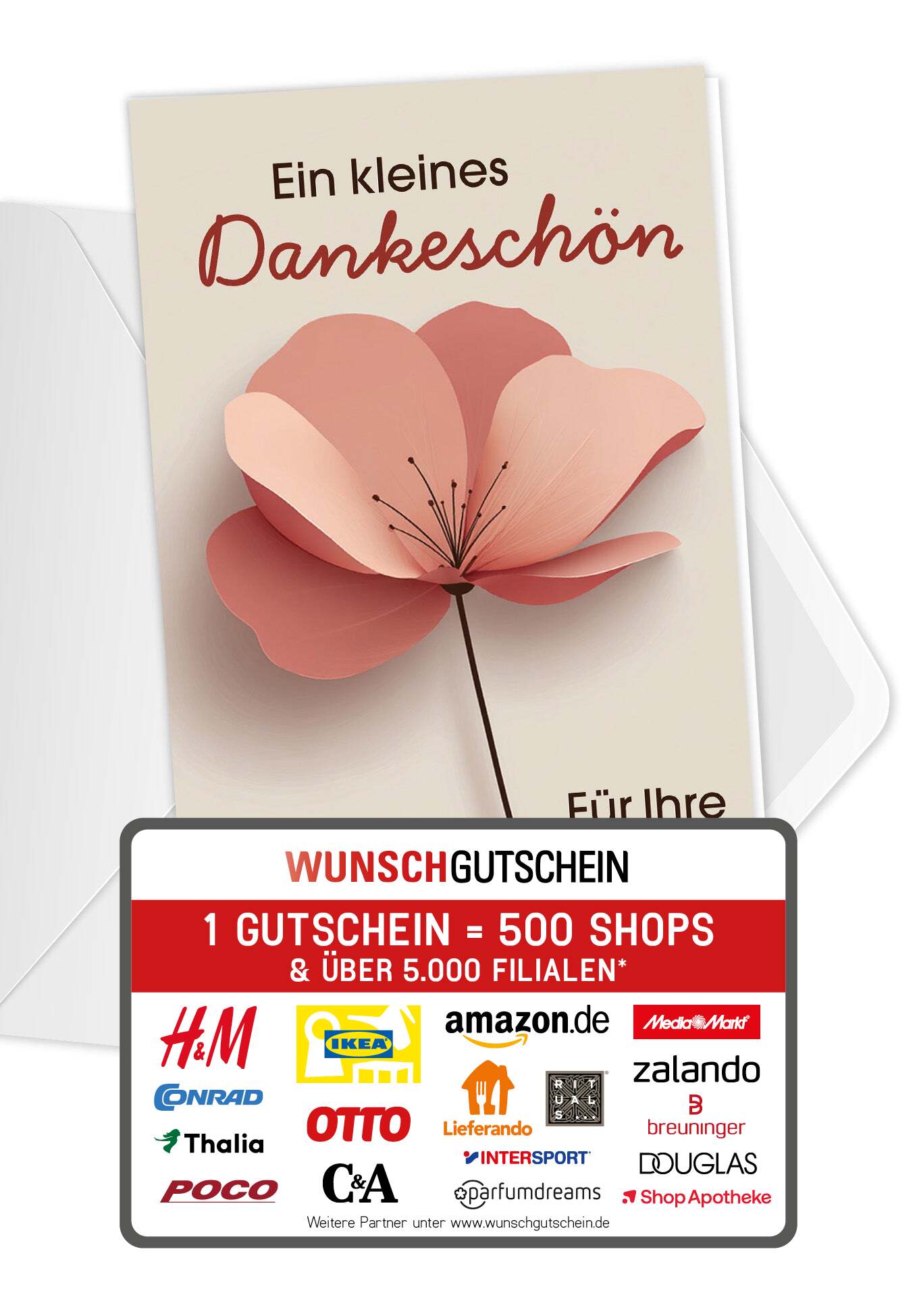 Dankeschön für Ihre Treue - Blume Beige