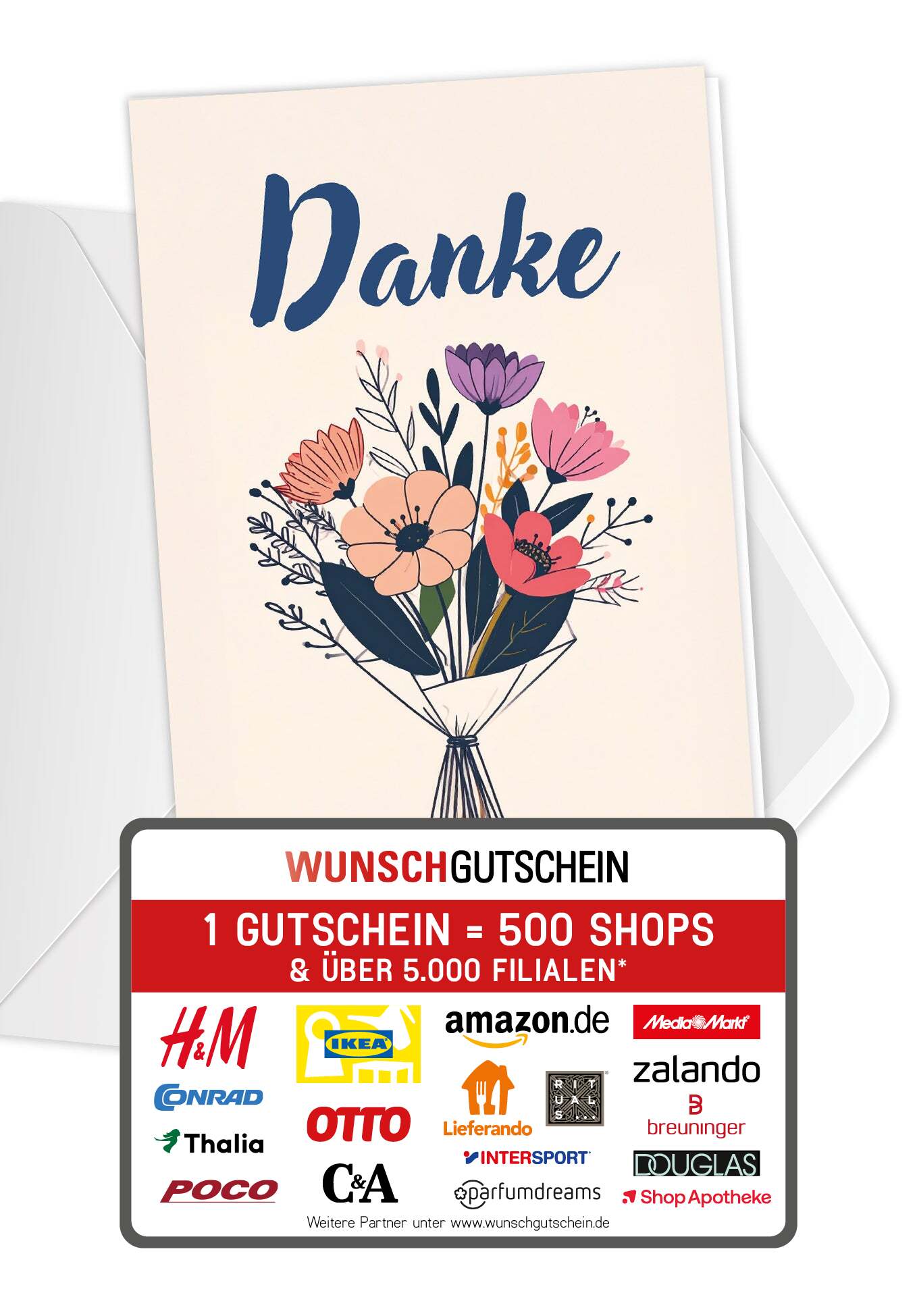 Danke - Blumenstrauß Beige