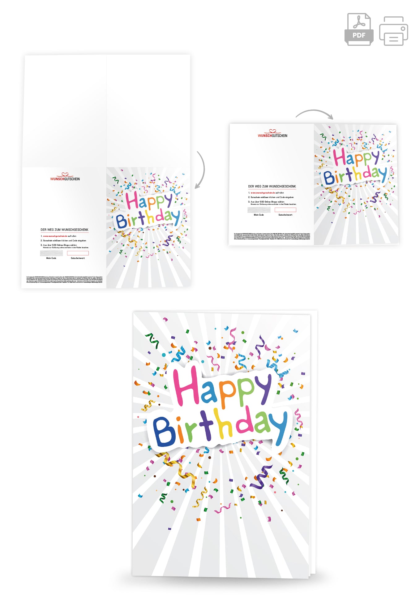 Happy Birthday - Buntes Konfetti