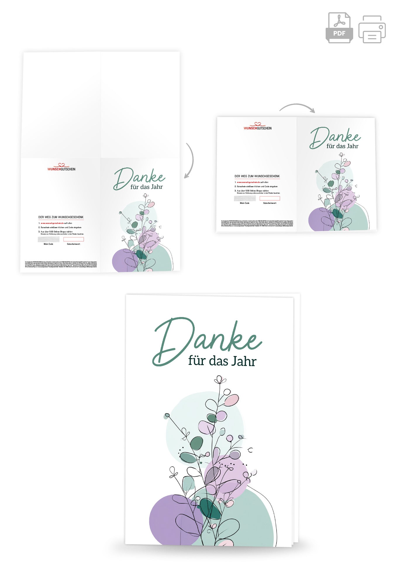 Danke für das Jahr - Lila Grün PDF