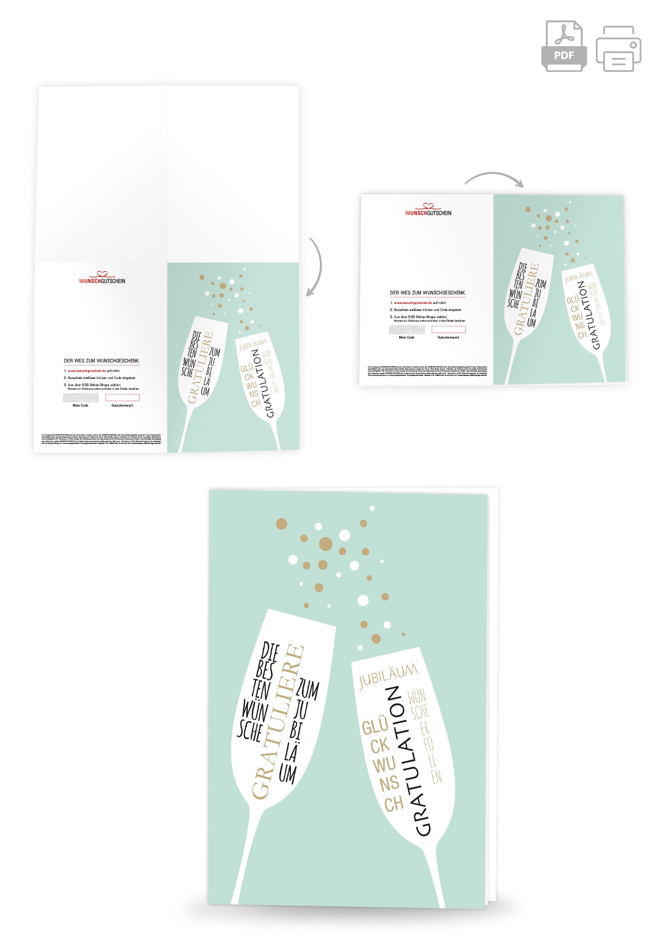 Gratulation - Jubiläum Grün