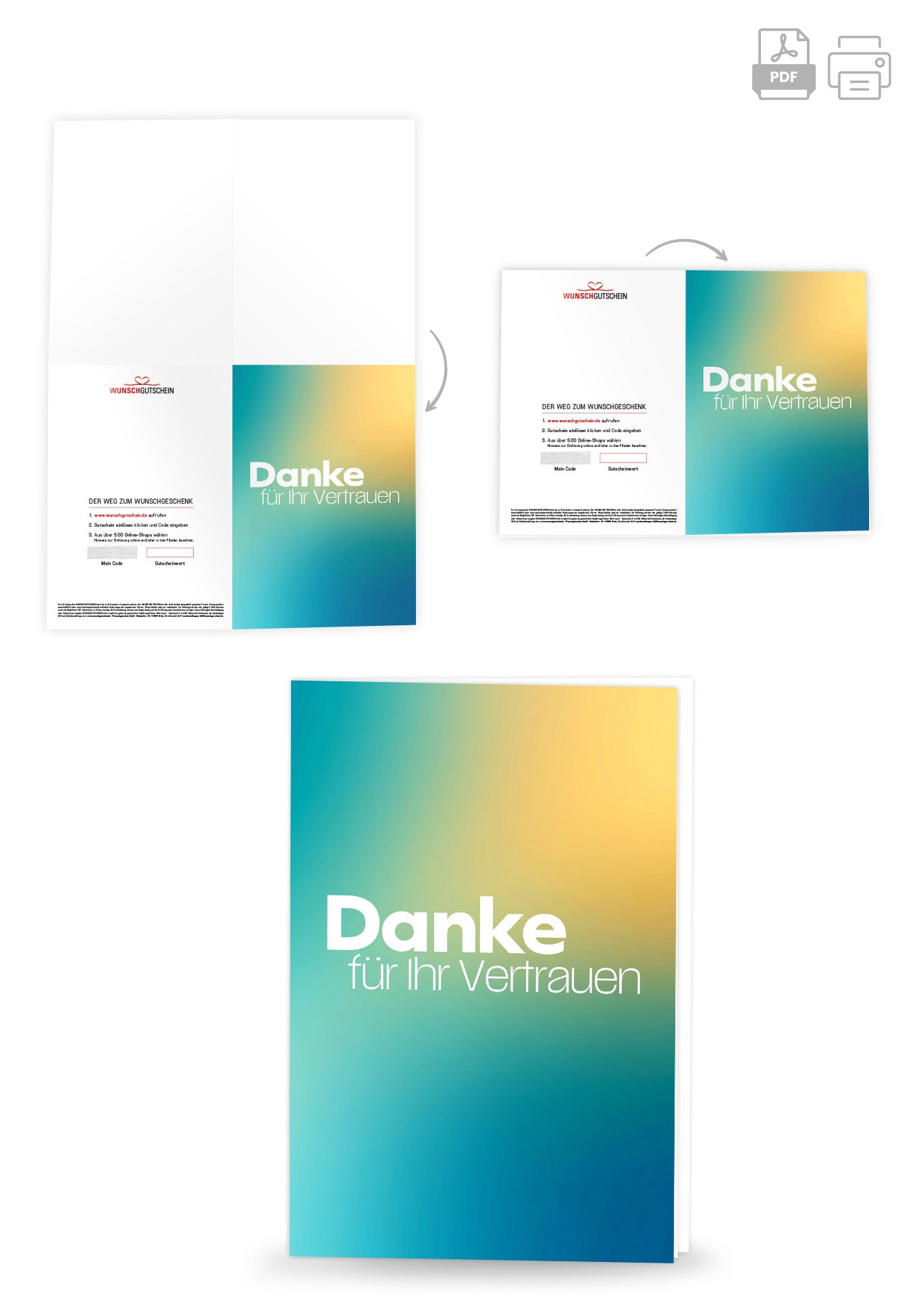 Danke Vertrauen - Türkis Gelb