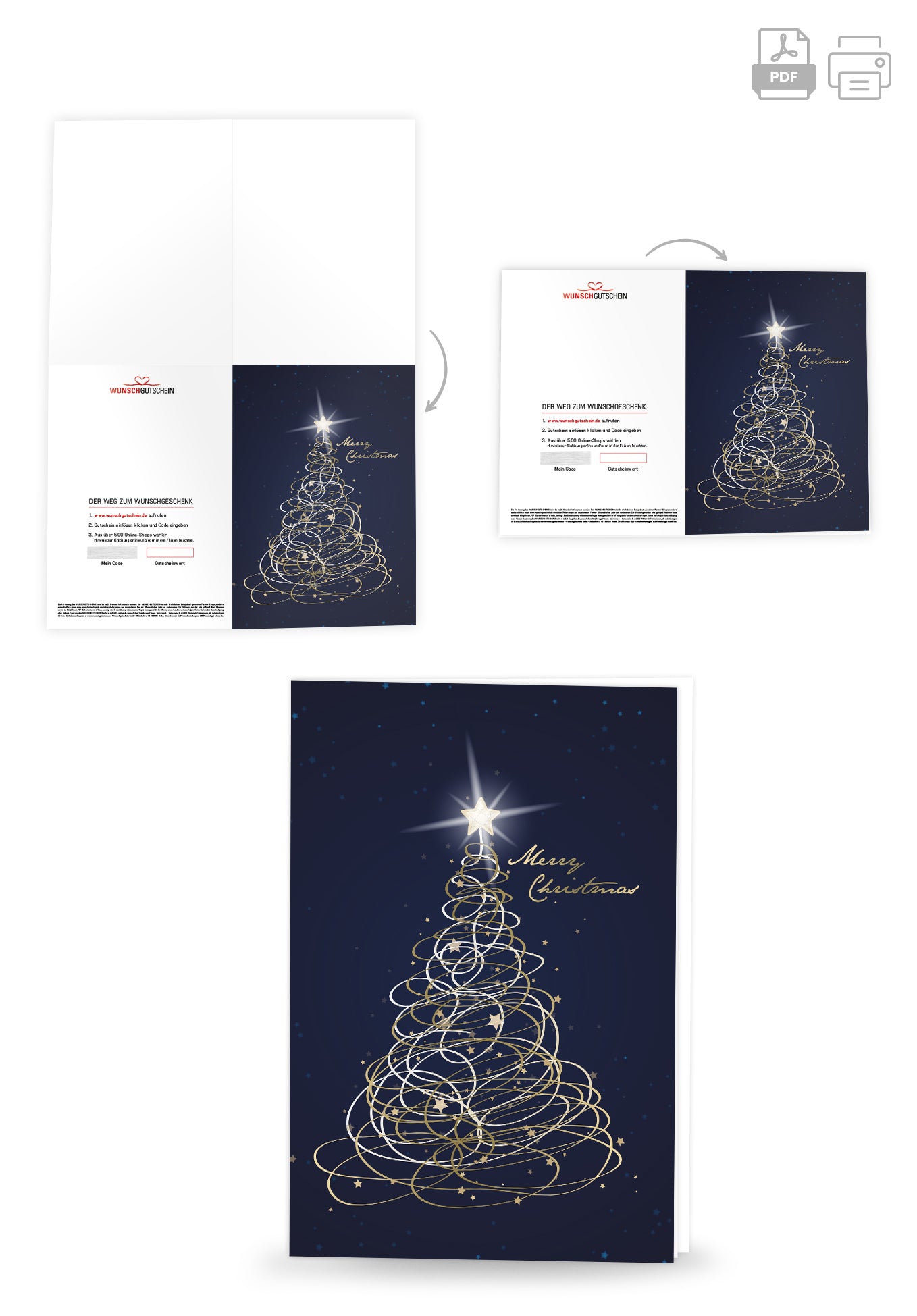Merry Christmas - Tannenbaum Blau (Gutscheinwert)