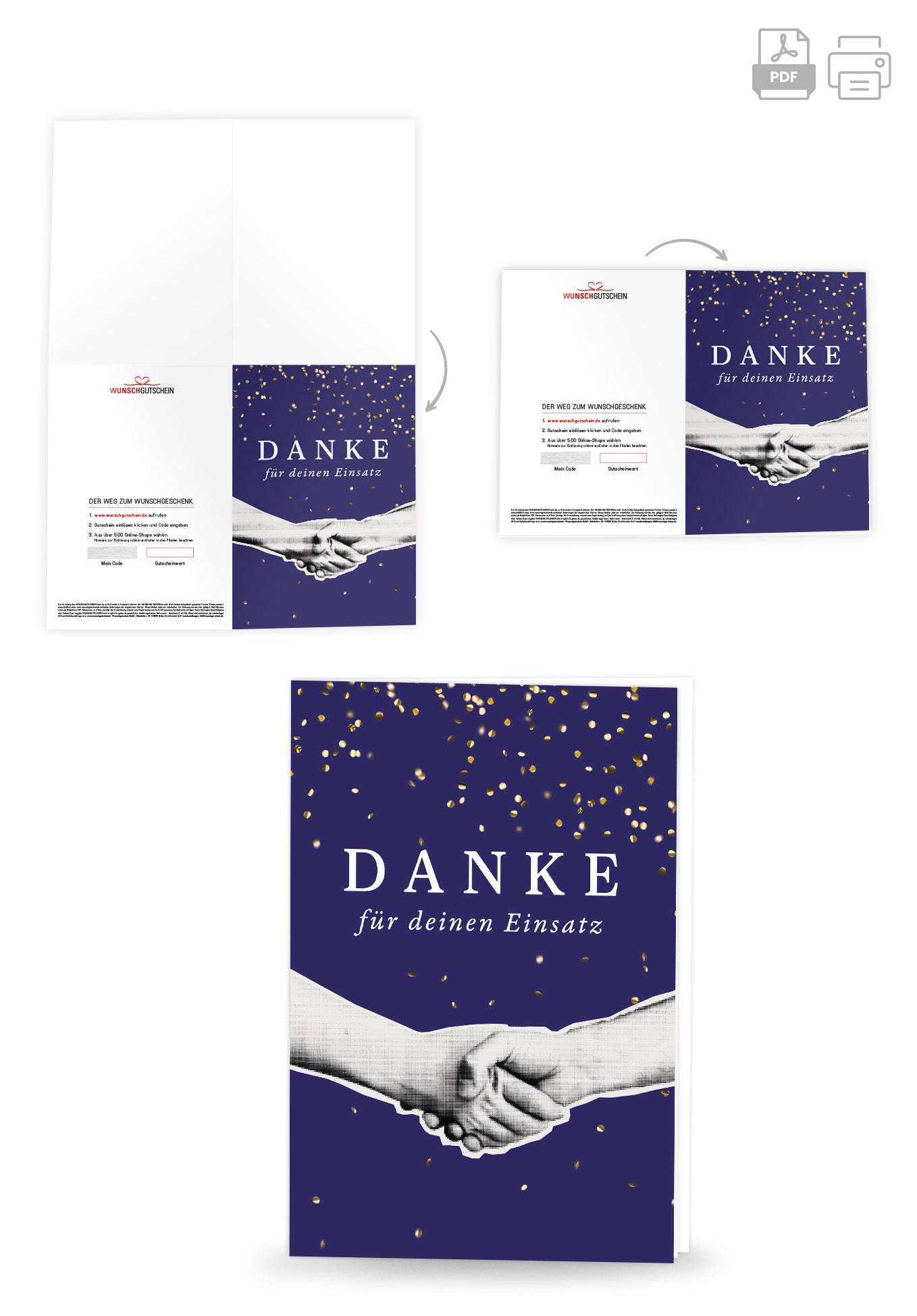 Danke für deinen Einsatz - Handschlag Blau
