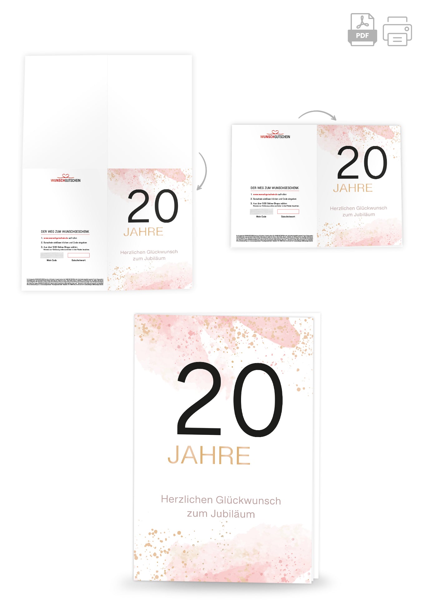 20 Jahre Jubiläum - Rosa Gold