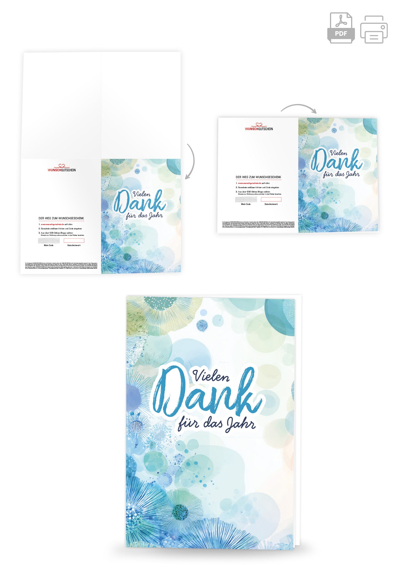 Vielen Dank für das Jahr - Elemente Blau Grün PDF