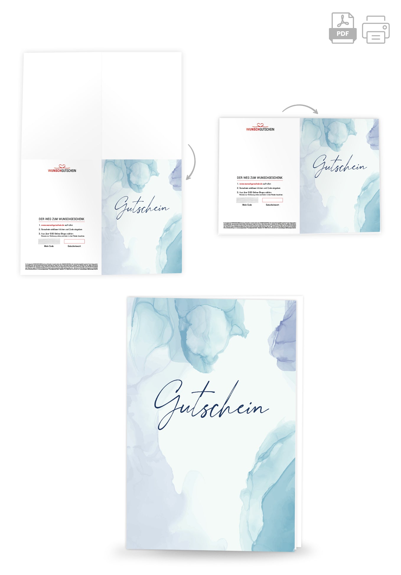 Gutschein - Aquarell Blau