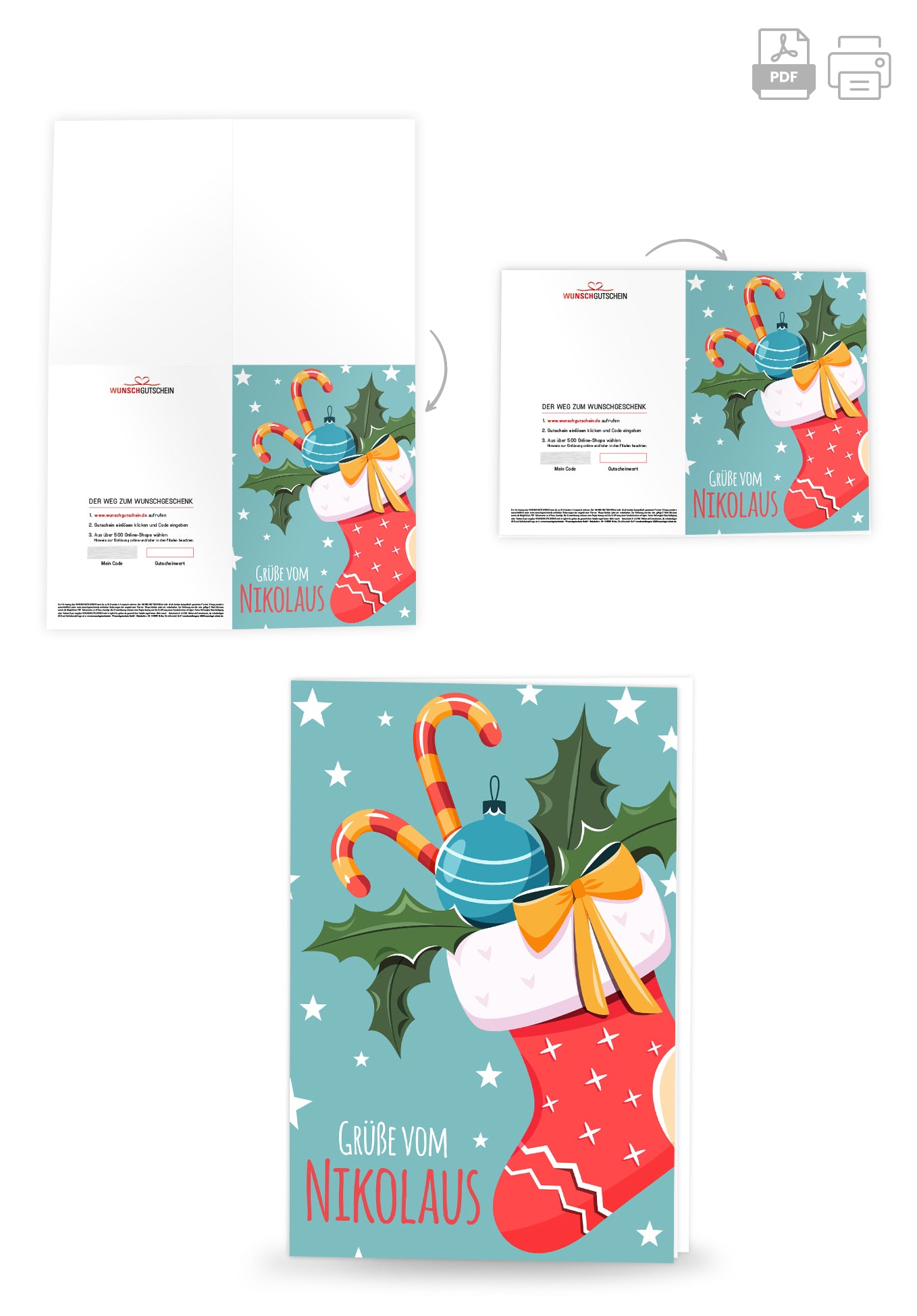 Grüße vom Nikolaus - Strumpf