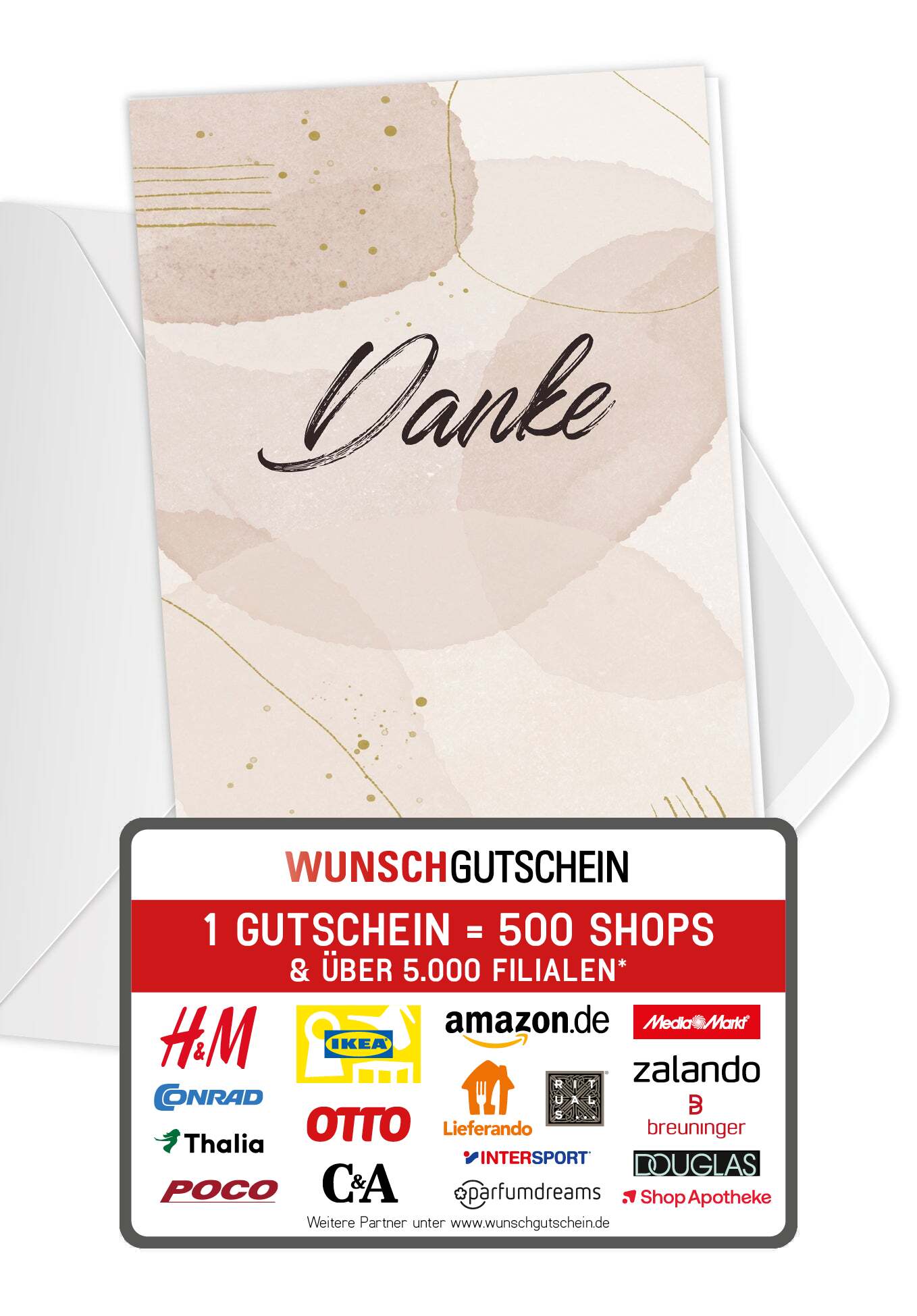Danke - Beige Wunschgutschein (Gutscheinwert)