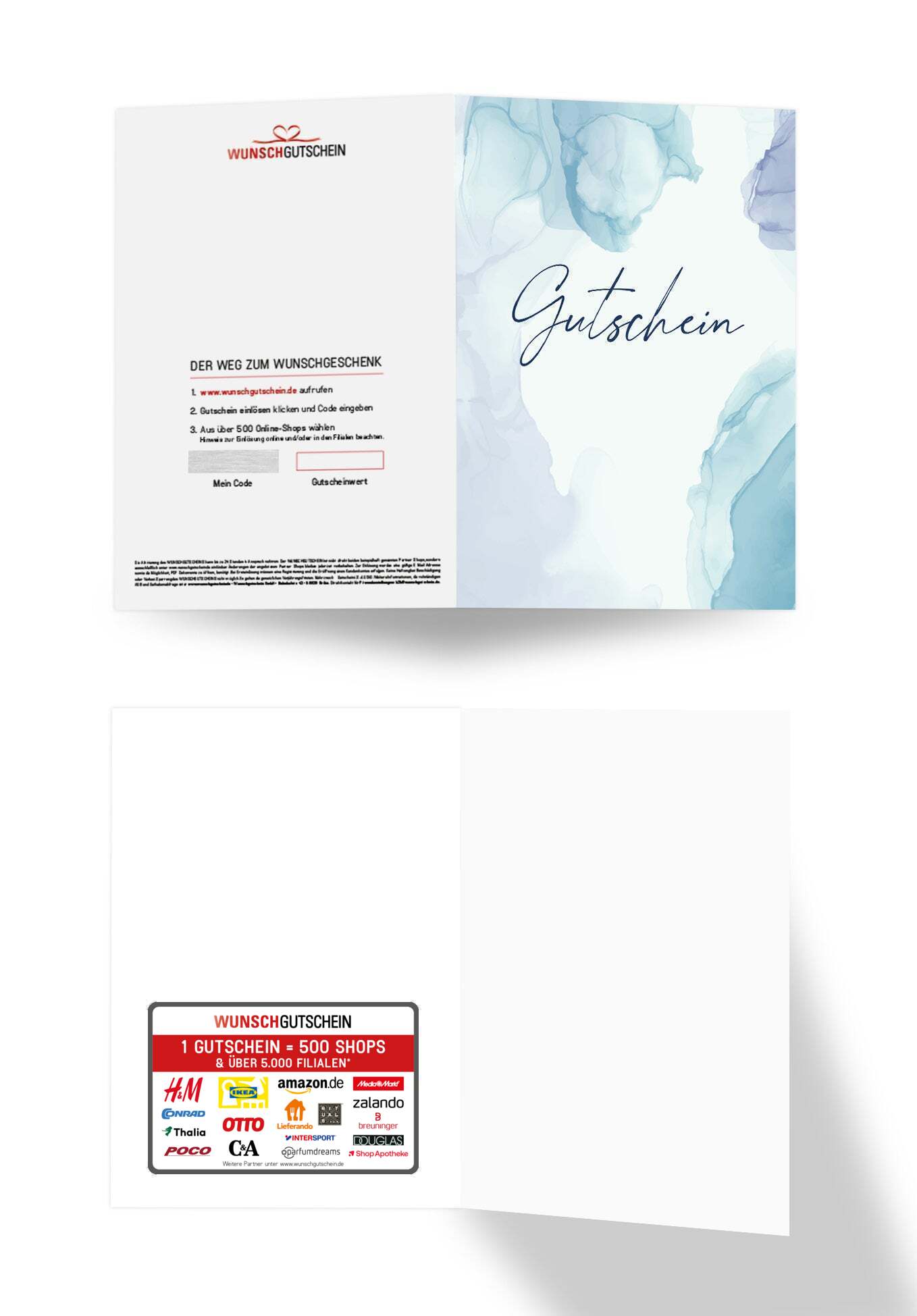 Gutschein - Aquarell Blau