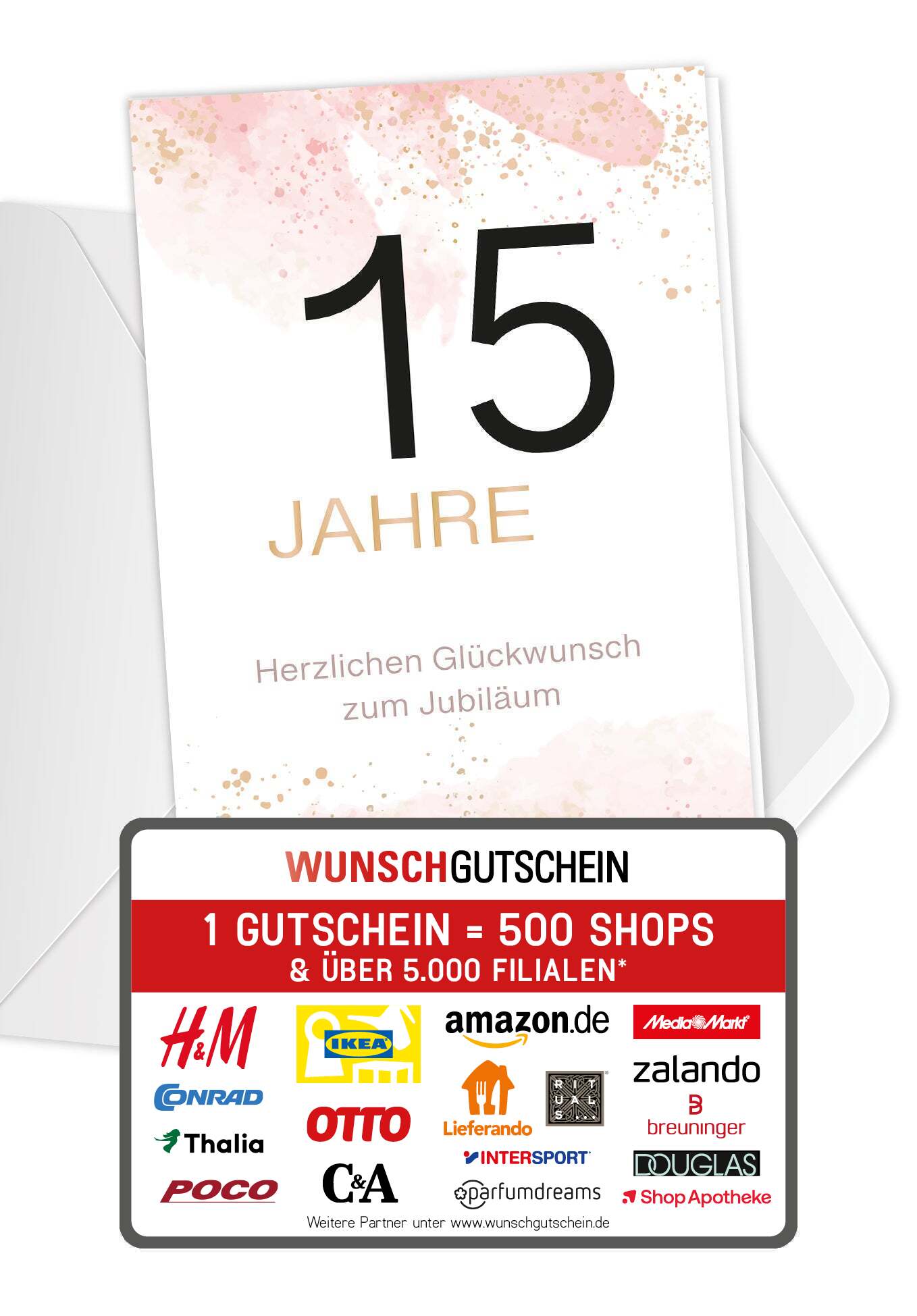15 Jahre Jubiläum - Rosa Gold