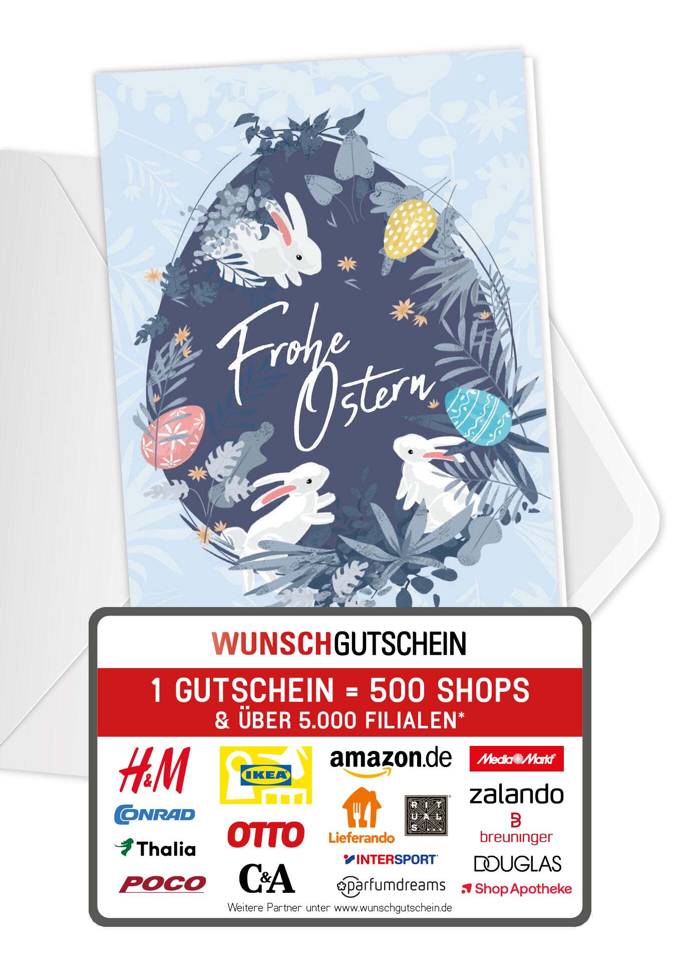 Frohe Ostern - Ei auf Blau