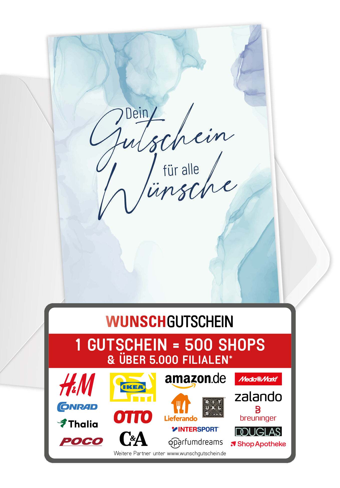 Für alle Wünsche - Aquarell Blau
