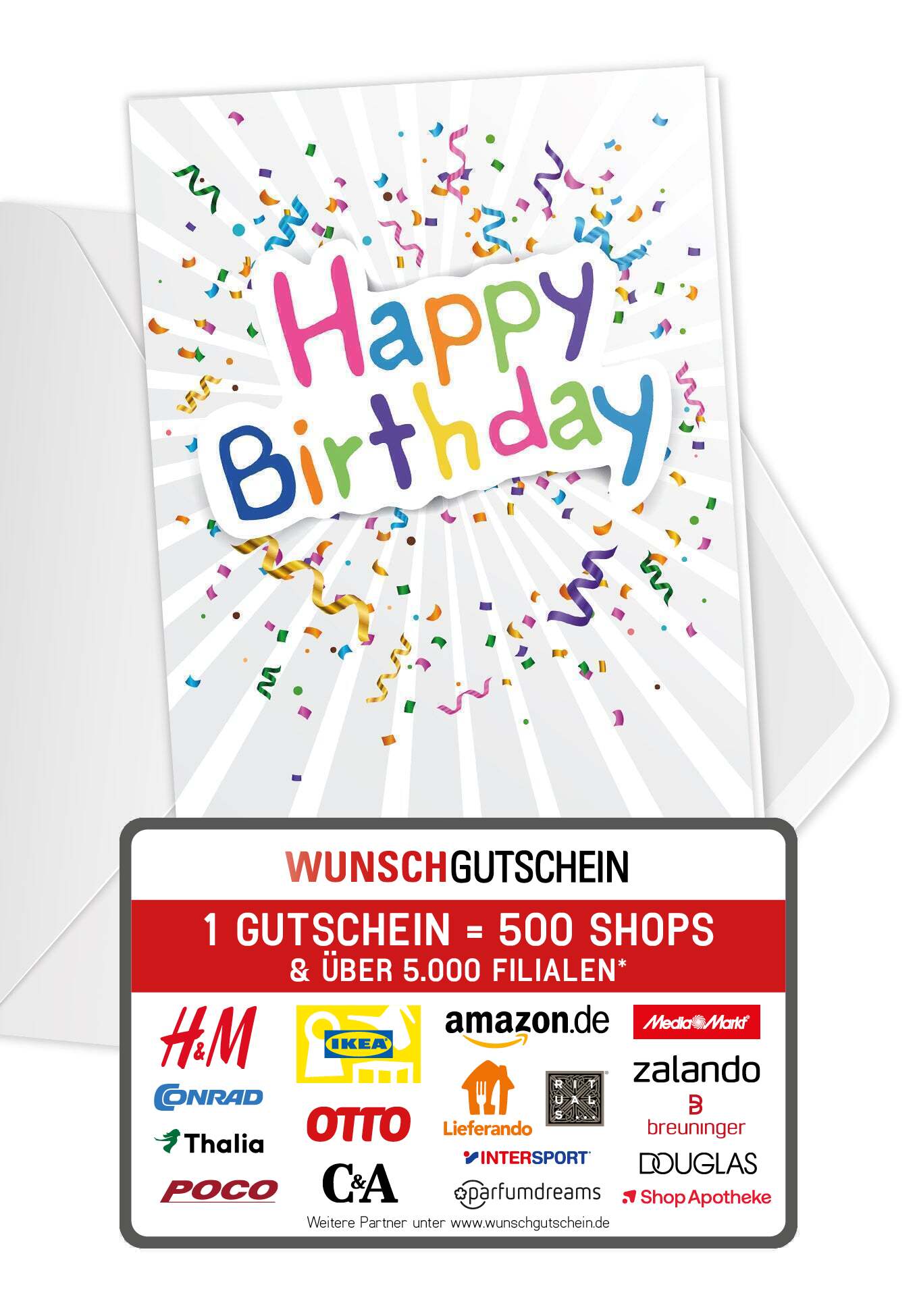 Happy Birthday - Buntes Konfetti