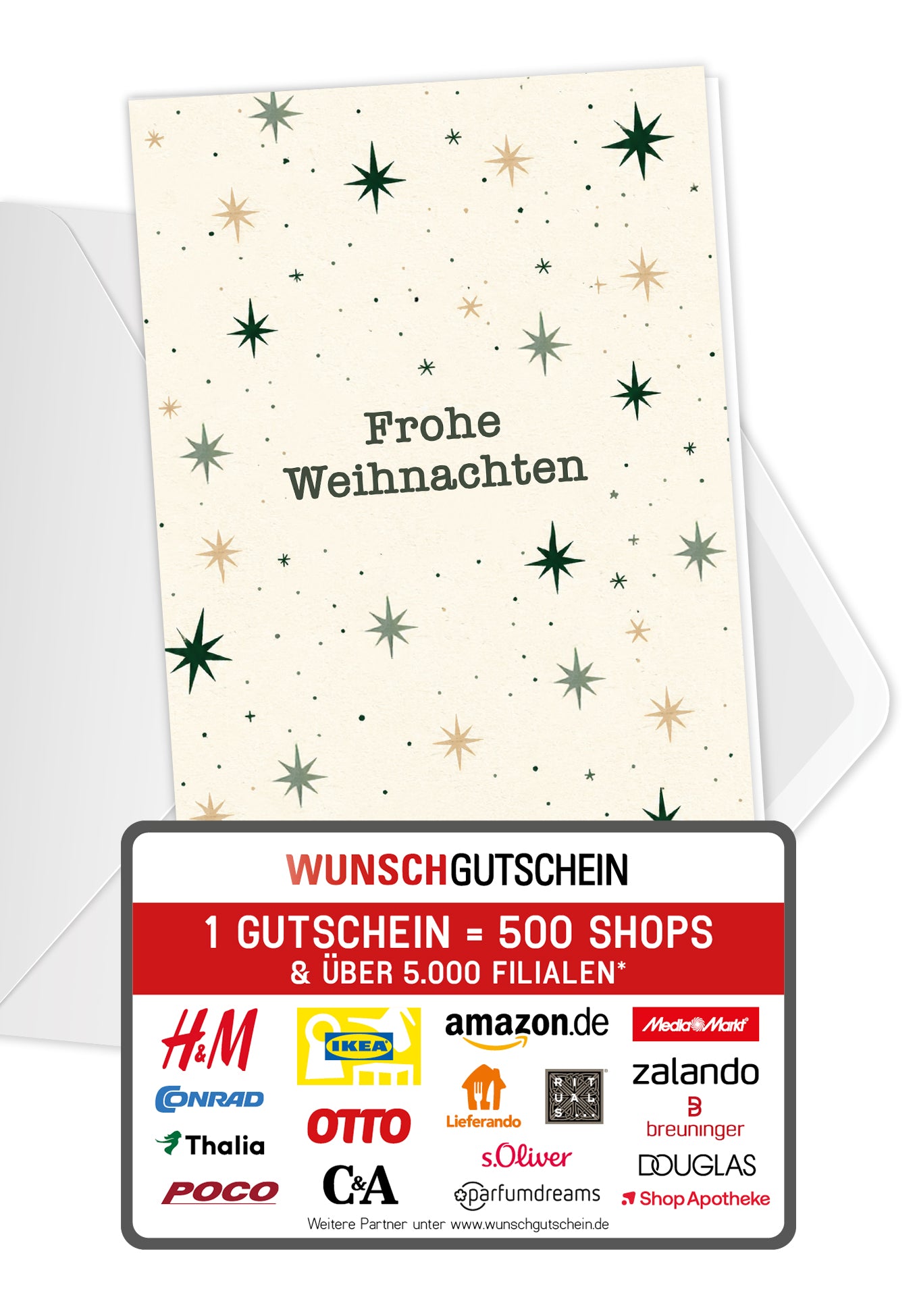 Frohes neues Jahr - Sterne Grün Beige