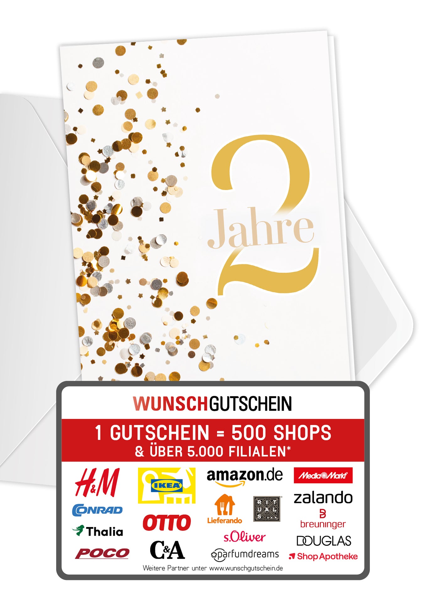 2 Jahre - Konfetti Gold