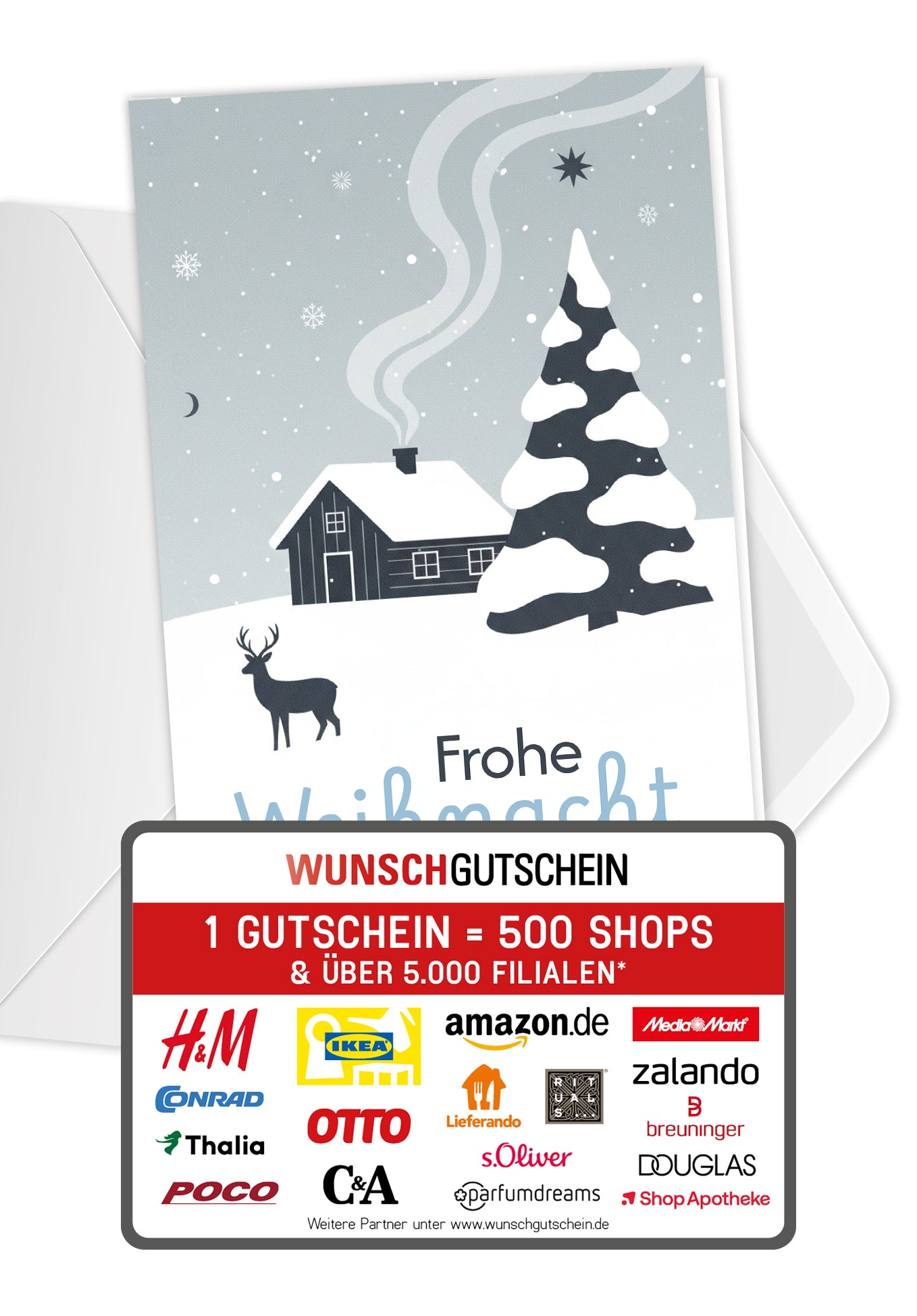 Frohe Weihnacht - Schneelandschaft Blau