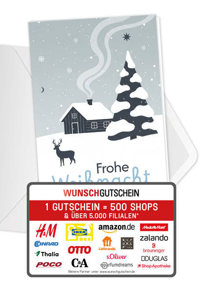 Frohe Weihnacht - Schneelandschaft Blau