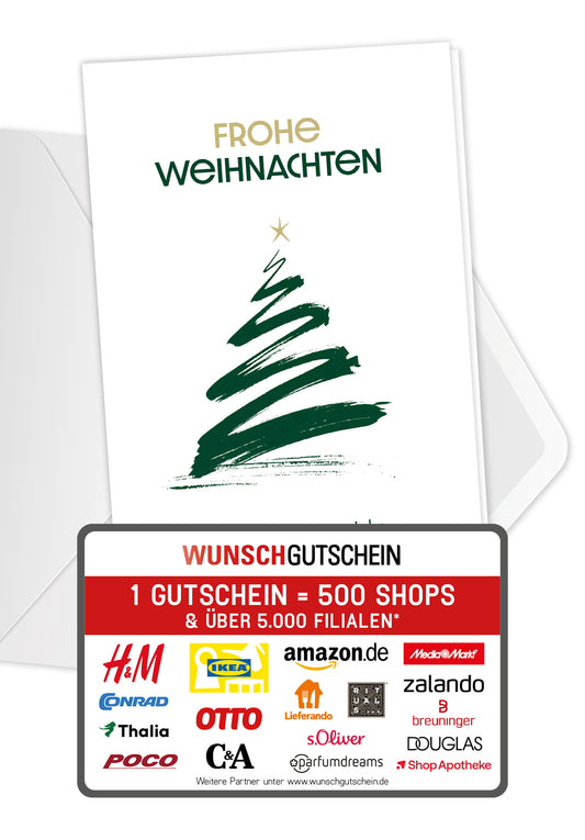Frohe Weihnachten und ein gutes neues Jahr - Tannenbaum Minimalistisch
