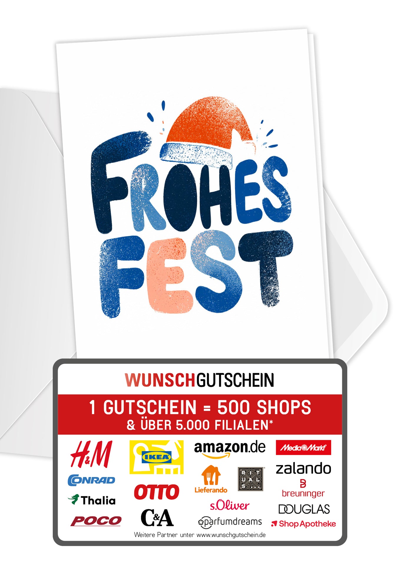 Frohes Fest - Schriftzug mit Mütze