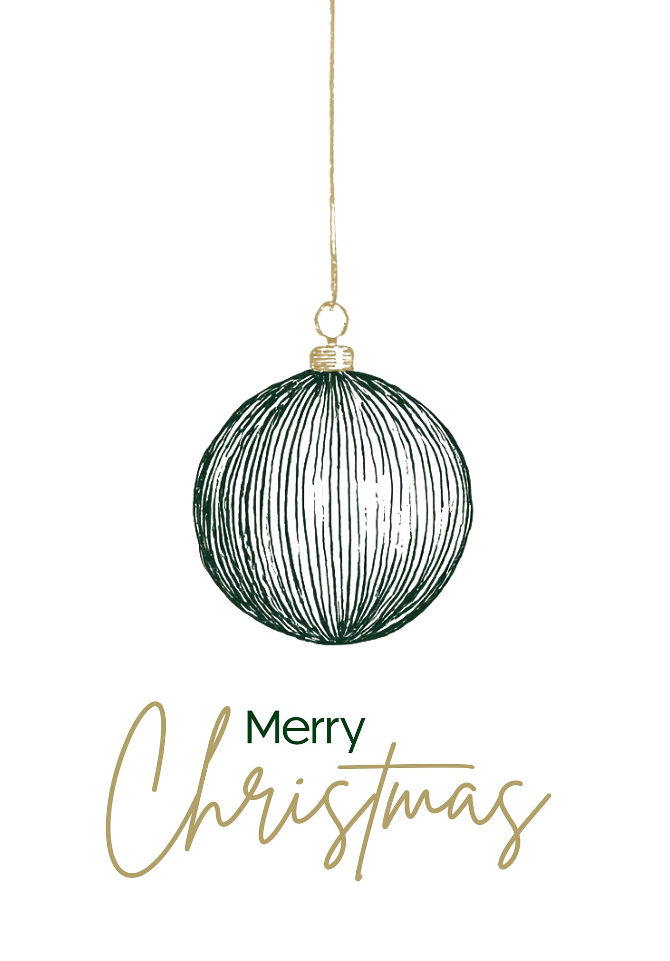 Merry Christmas - Christbaumkugel Grün Gold
