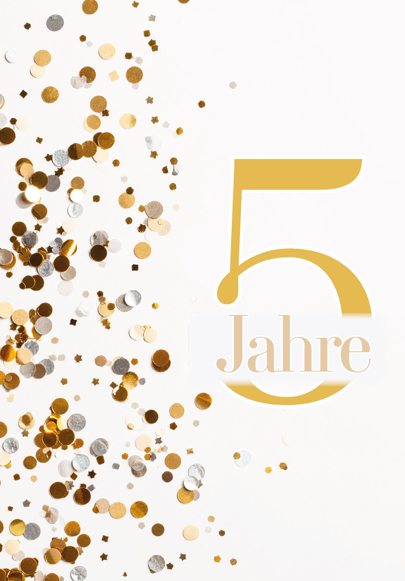5 Jahre - Konfetti Gold