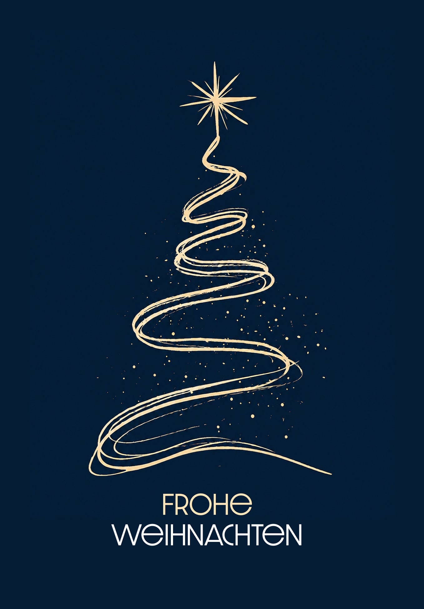 Frohe Weihnachten - Baum Gold Dunkelblau