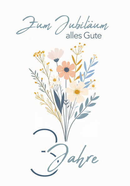3 Jahre - Blumenstrauß Weiß