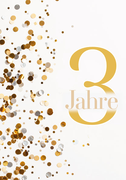 3 Jahre - Konfetti Gold