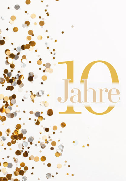 10 Jahre - Konfetti Gold
