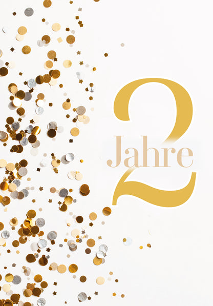 2 Jahre - Konfetti Gold