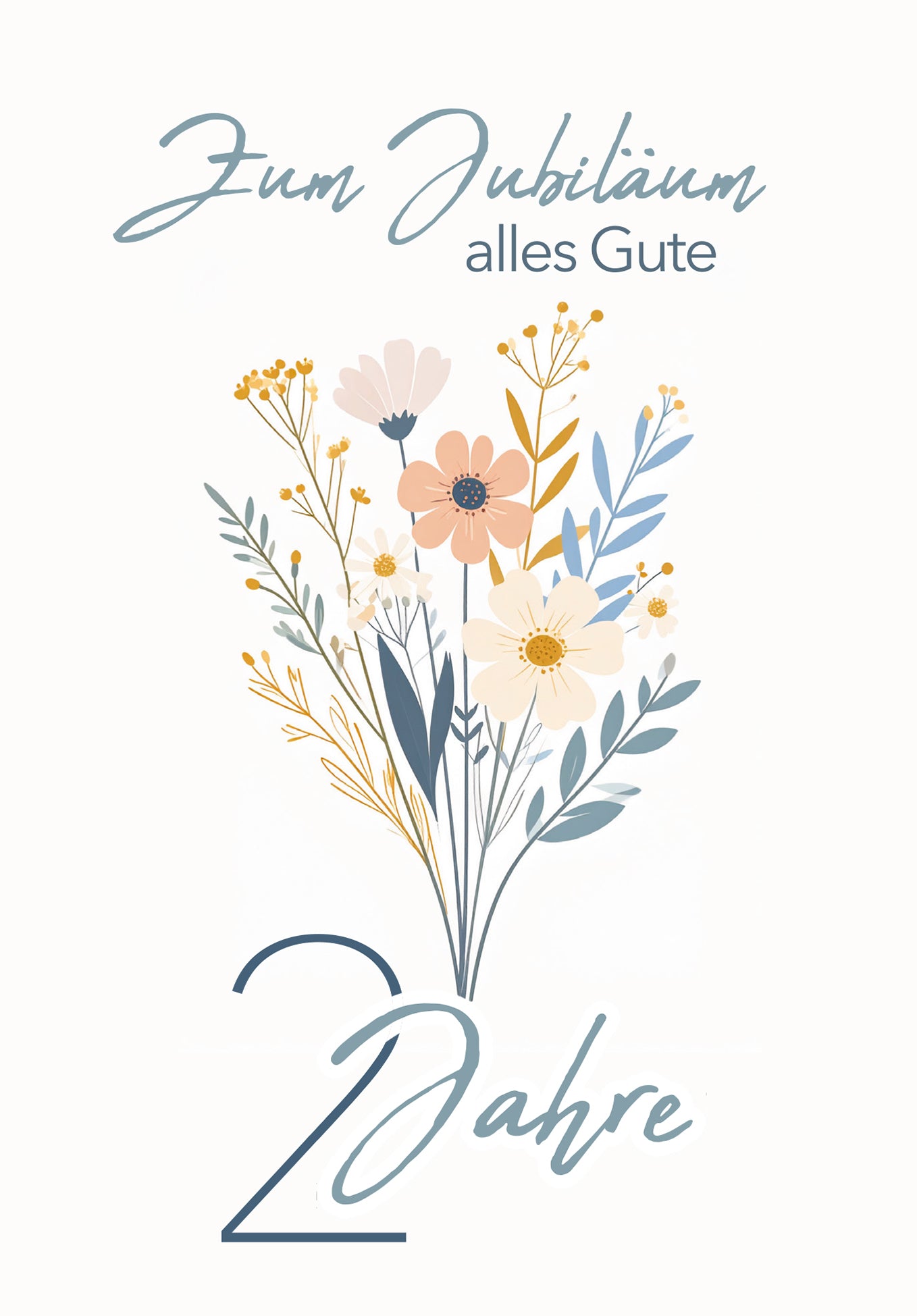 2 Jahre - Blumenstrauß Weiß