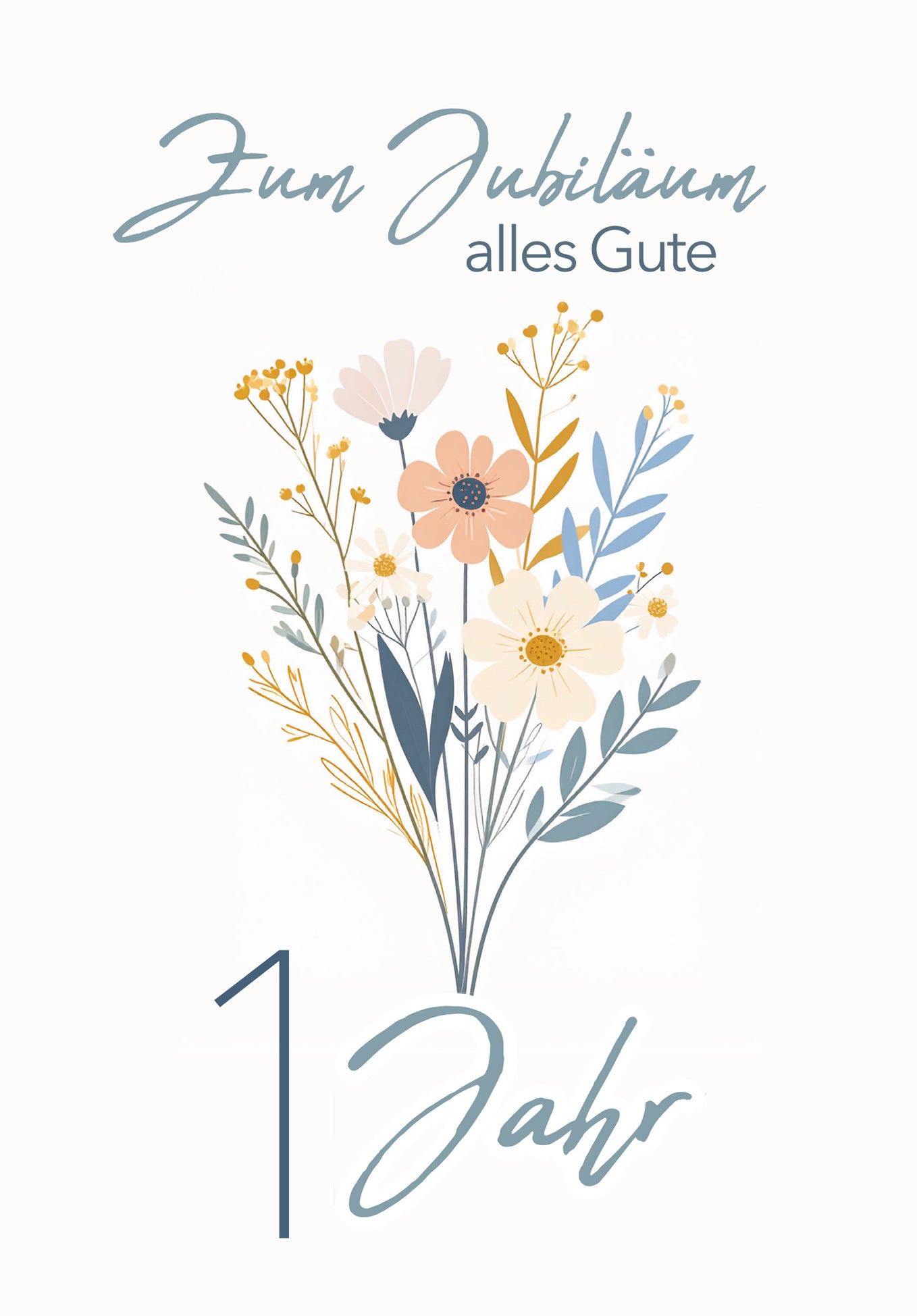 1 Jahr - Blumenstrauß Weiß