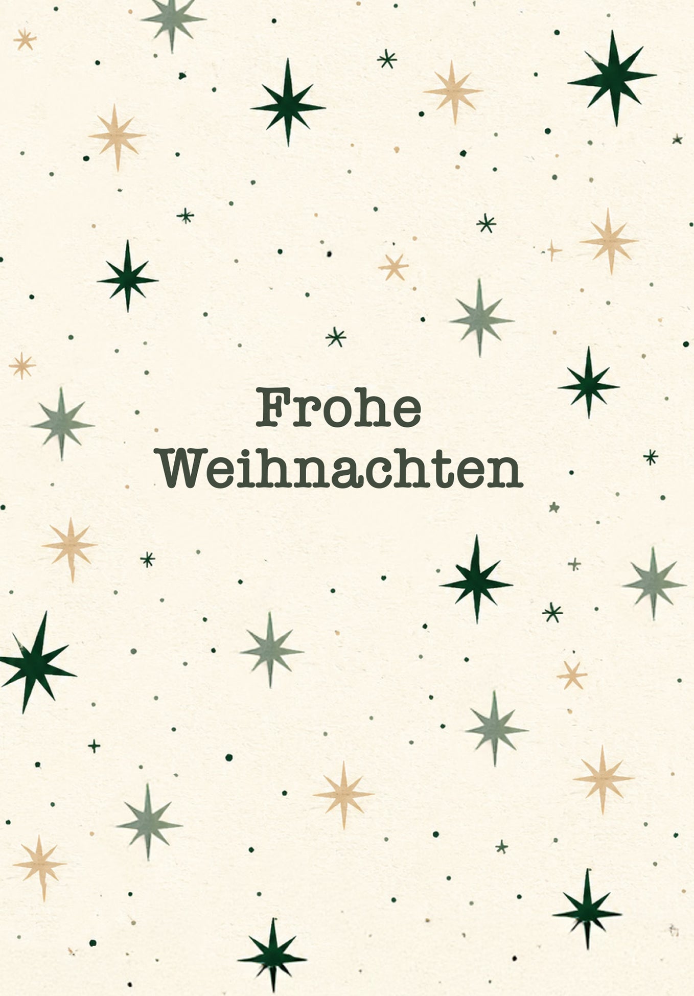 Frohes neues Jahr - Sterne Grün Beige