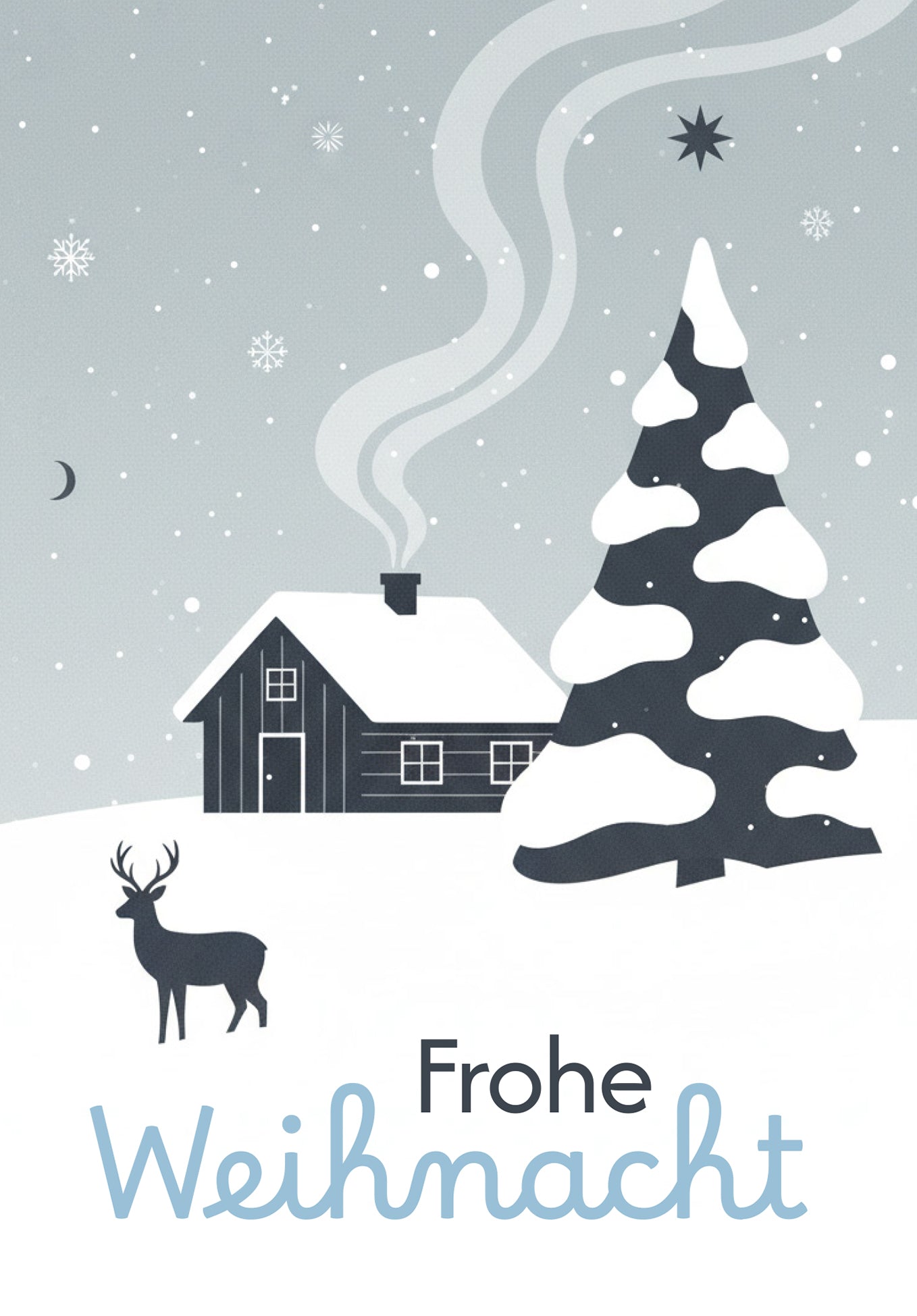 Frohe Weihnacht - Schneelandschaft Blau