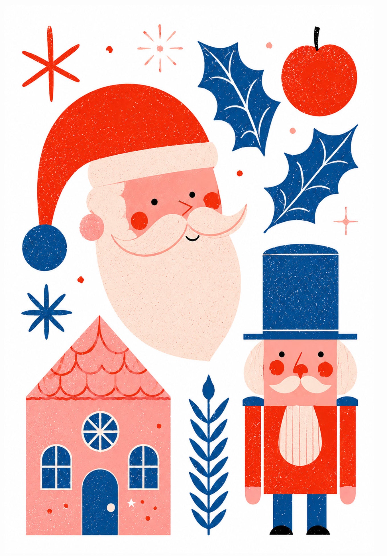 Weihnachtselemente - Pattern Weiß