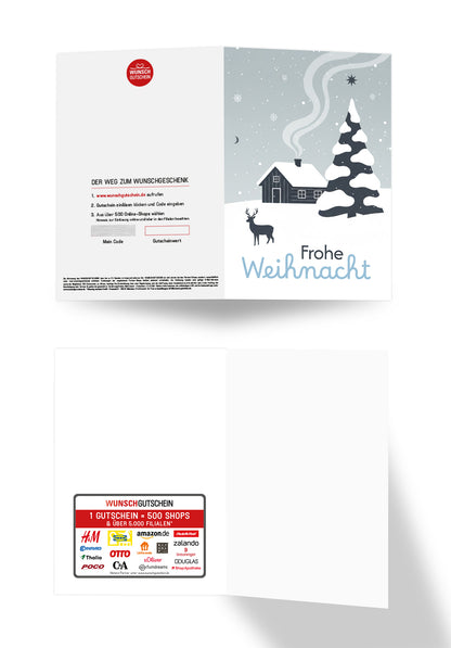 Frohe Weihnacht - Schneelandschaft Blau