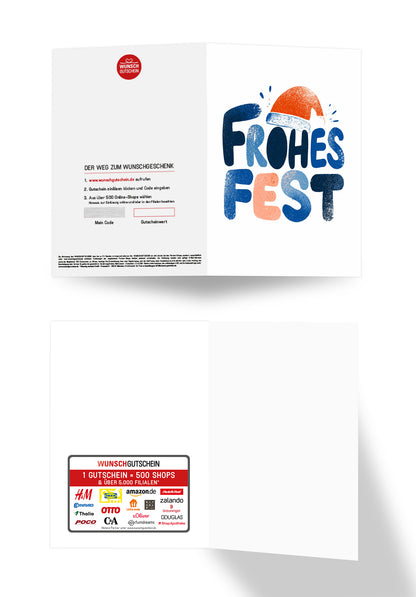 Frohes Fest - Schriftzug mit Mütze