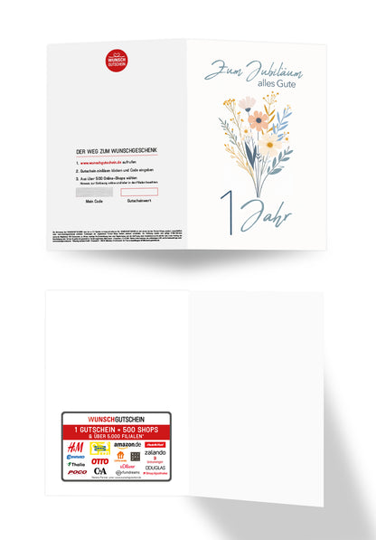 1 Jahr - Blumenstrauß Weiß