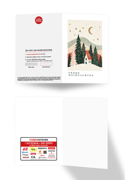Frohe Weihnachten - Landschaft Bunt mit Rahmen