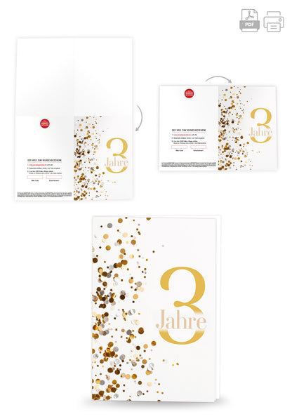 3 Jahre - Konfetti Gold