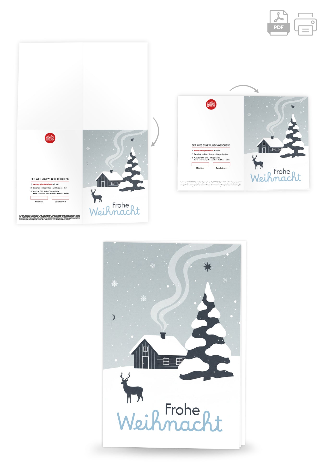 Frohe Weihnacht - Schneelandschaft Blau