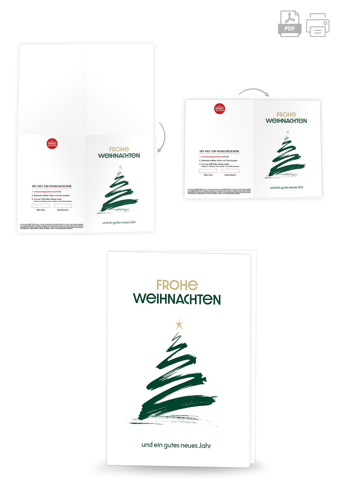 Frohe Weihnachten und ein gutes neues Jahr - Tannenbaum Minimalistisch