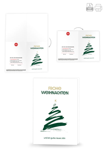 Frohe Weihnachten und ein gutes neues Jahr - Tannenbaum Minimalistisch